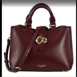 Luella Grey London Rosie Claret Multicompartmental Burgundy Crossbody Handbag